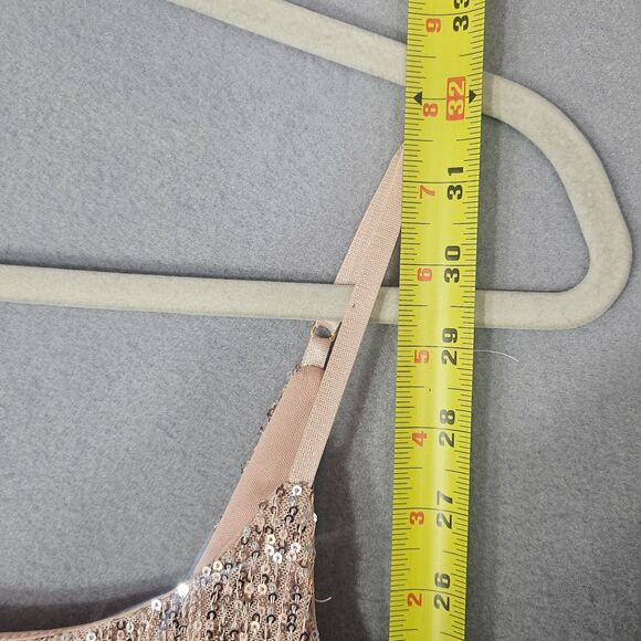 New Privy Casino Dress Glam Mesh Sequin Size Small $89 Back Drape Soft Pink - Picture 6 of 7
